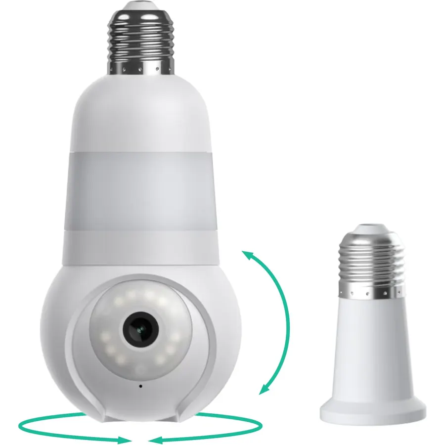 Luna Light Bulb Security Camera Wireless Outdoor Indoor, 2K 360° Pan Tilt