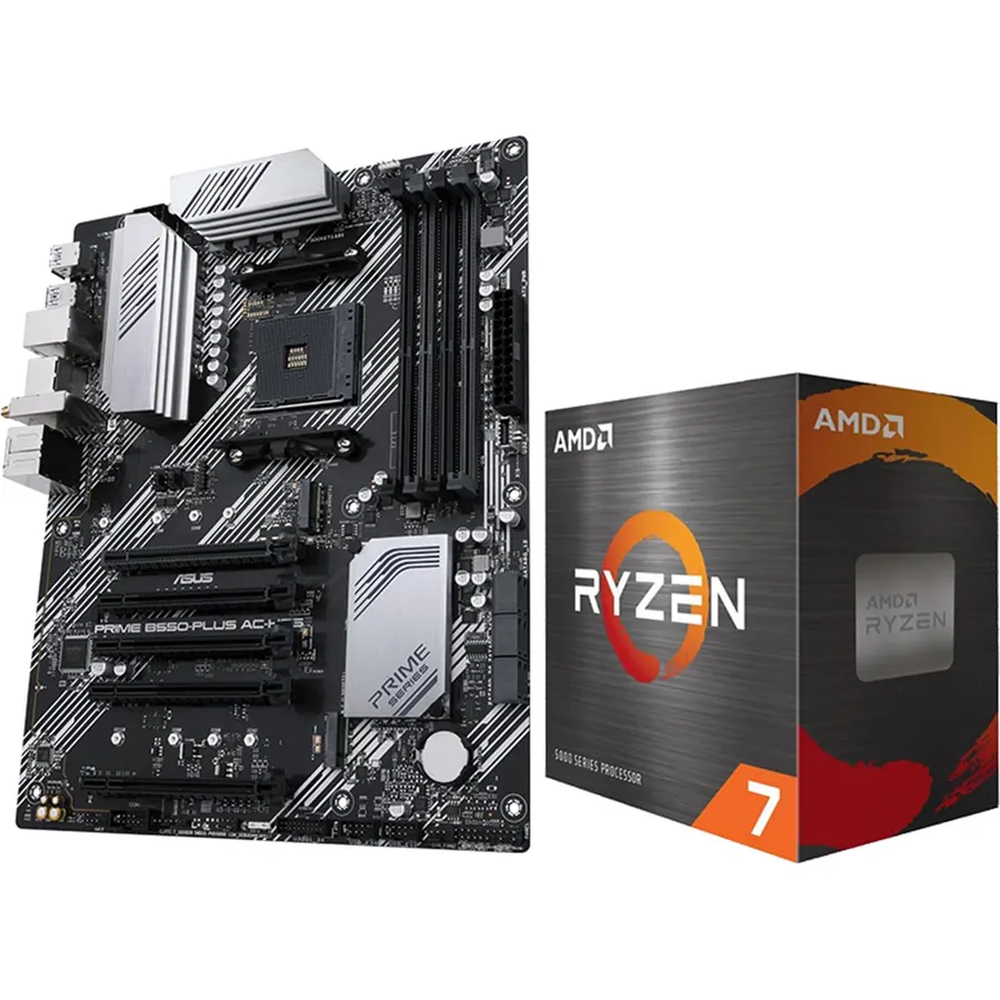 MICRO CENTER AMD 5800XT Processor with ASUS Prime B550-PLUS AC Motherboard