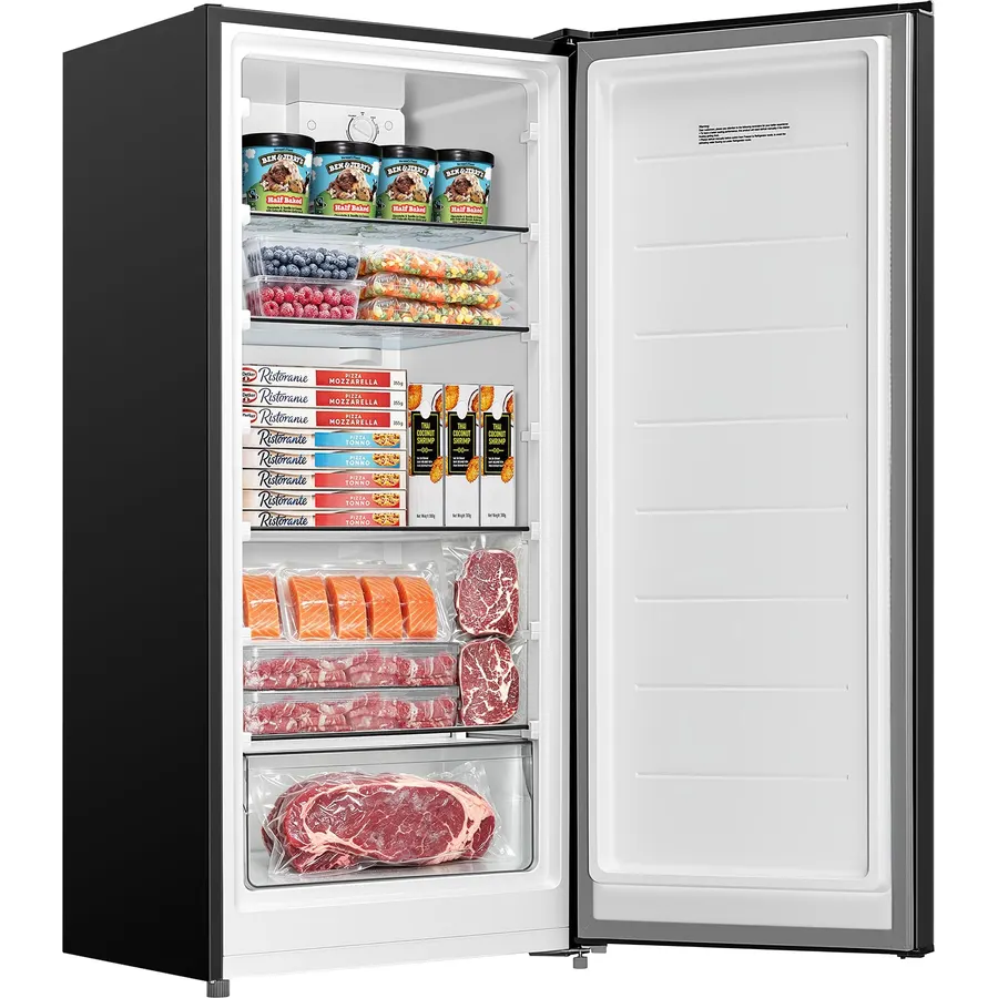 Midea 7.1 Cu.ft Upright Freezer, Fridge Freezer Convertible, Black