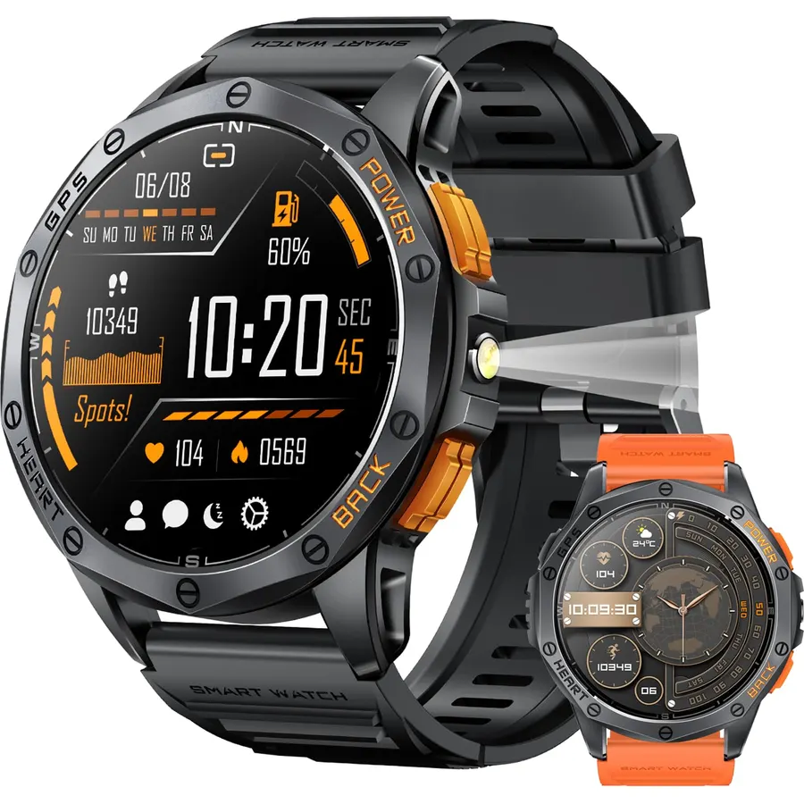 Military Smart Watch for Men, Built-in GPS, 30-day standby, 1.43" AMOLED