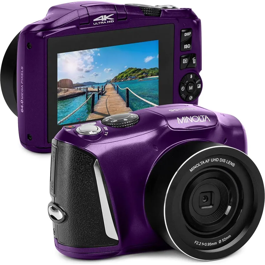 Minolta MND55 64MP 4K Ultra HD Wi-Fi Digital Camera - Silver