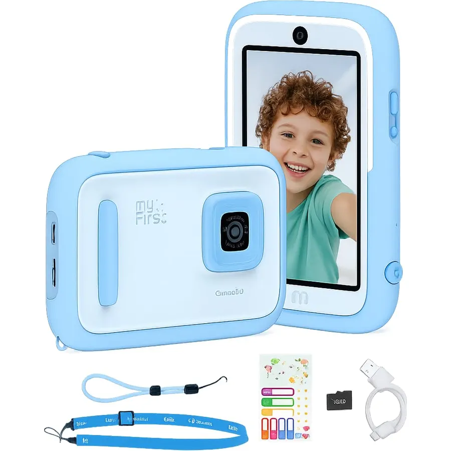 myFirst Camera 50 AI Camera for Kids with 20MP Dual Lens, Blue