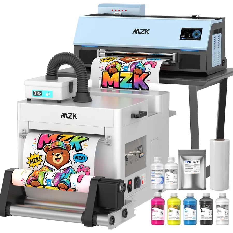 MZK A3 DTF Printer with F1080 Printhead,Automatic Time Cleaning Maintain printhead+Ink Anti-Clog Design,2X Faster,13+" DTF Film,5" LED Touch Screen,Dual Ink Level Alert,Film Cutter,2 Years Gift Ink