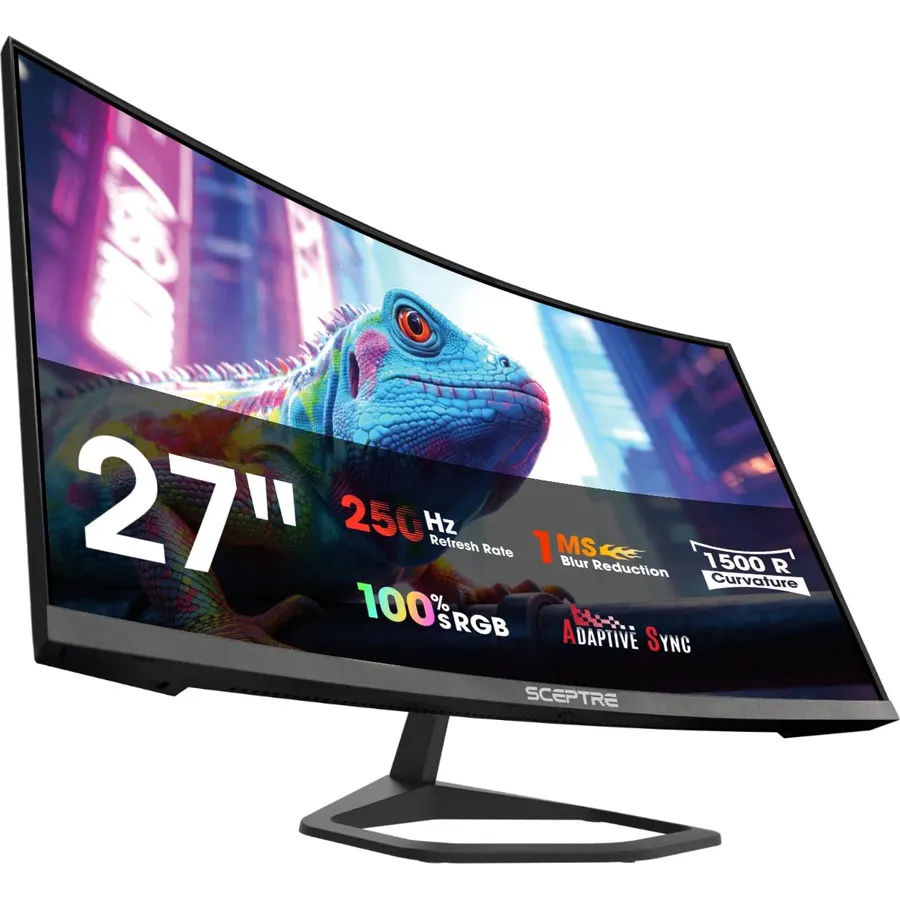 New! Sceptre 24-inch Prime Gaming Monitor DisplayPort x2 165Hz HDMI x2 165Hz Build-in Speakers, Machine Black 2027 (E248B-FW165T Series)