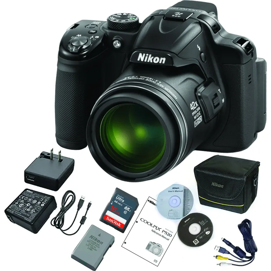 Nikon COOLPIX P520 18.1 MP CMOS Digital Camera with 42x Zoom Lens and Full HD 1080p Video (Black) (OLD MODEL)