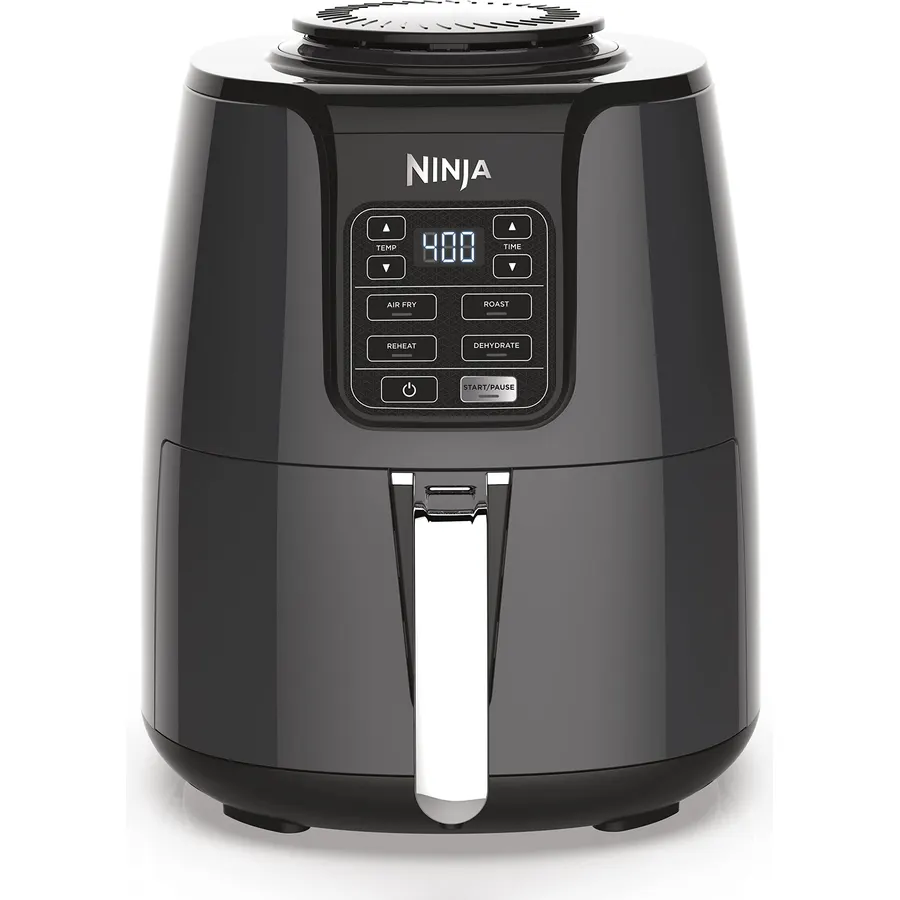 Ninja AF101 Air Fryer, 4 Qt Capacity, 4-in-1 Crisp, Roast, Reheat, Dehydrate, Dishwasher Safe Parts, 105°F-400°F, 1550 Watt, Grey