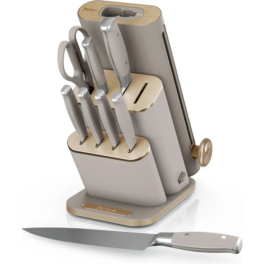 Ninja® NeverDull® 10-Pc German Steel Knife Set, Stone Gold, NK32010SD1