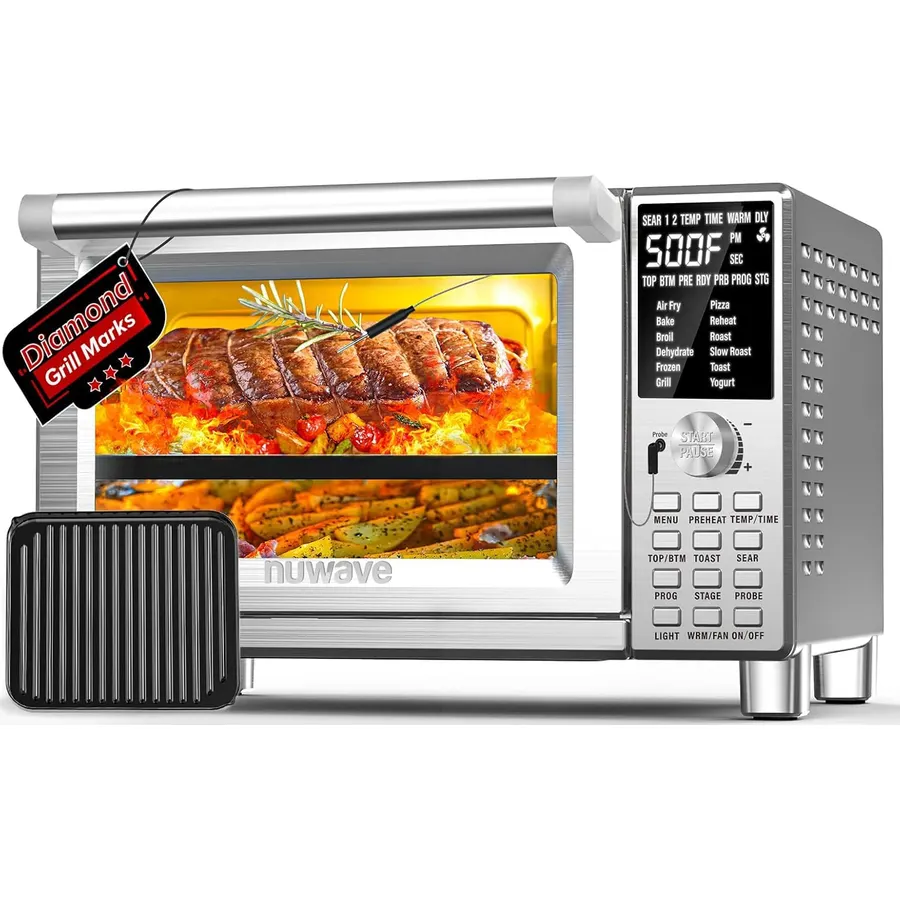 Nuwave Bravo XL Air Fryer Convection Oven, 112-in-1 Smart Grill Combo
