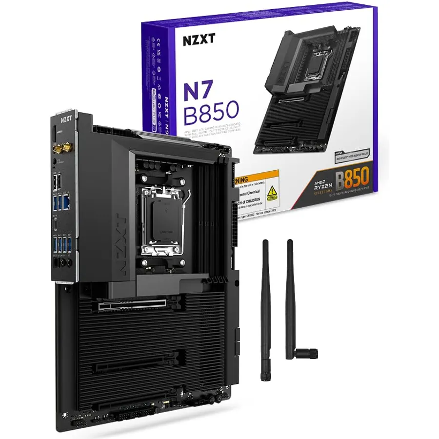 NZXT N7 B850 - AMD B850 AM5 ATX Motherboard - Black