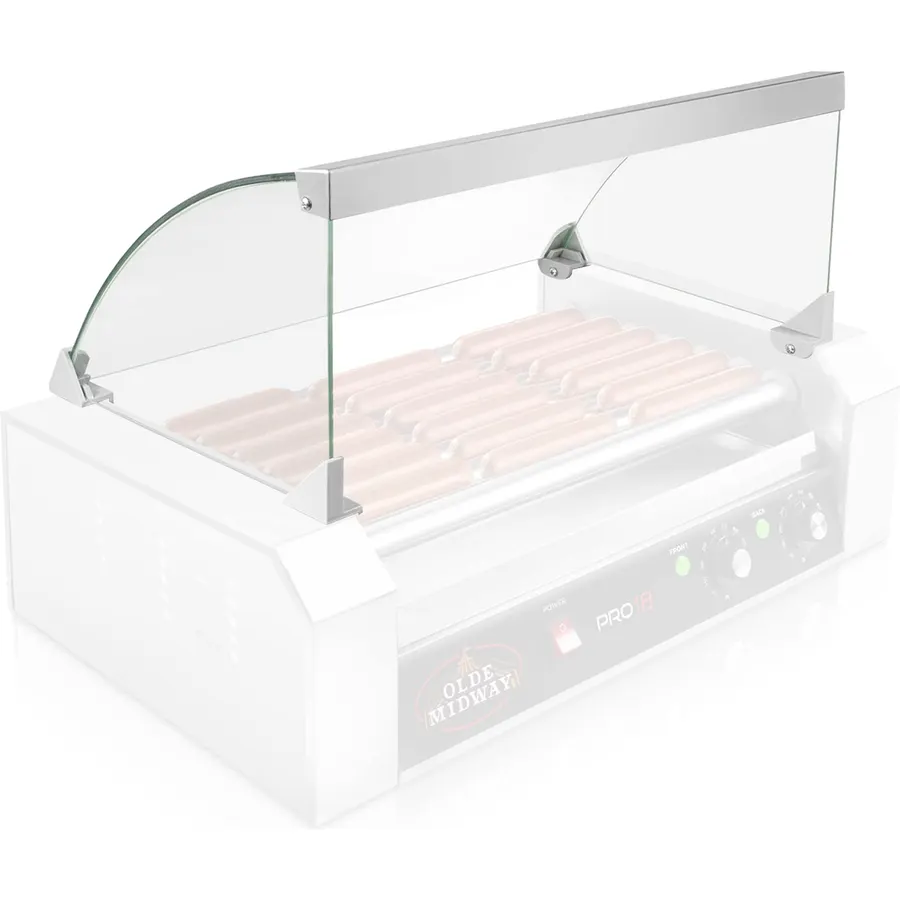 Olde Midway Glass Cover ONLY for Hot Dog 11 Roller Grill Cooker Machine - Replacement or Upgrade