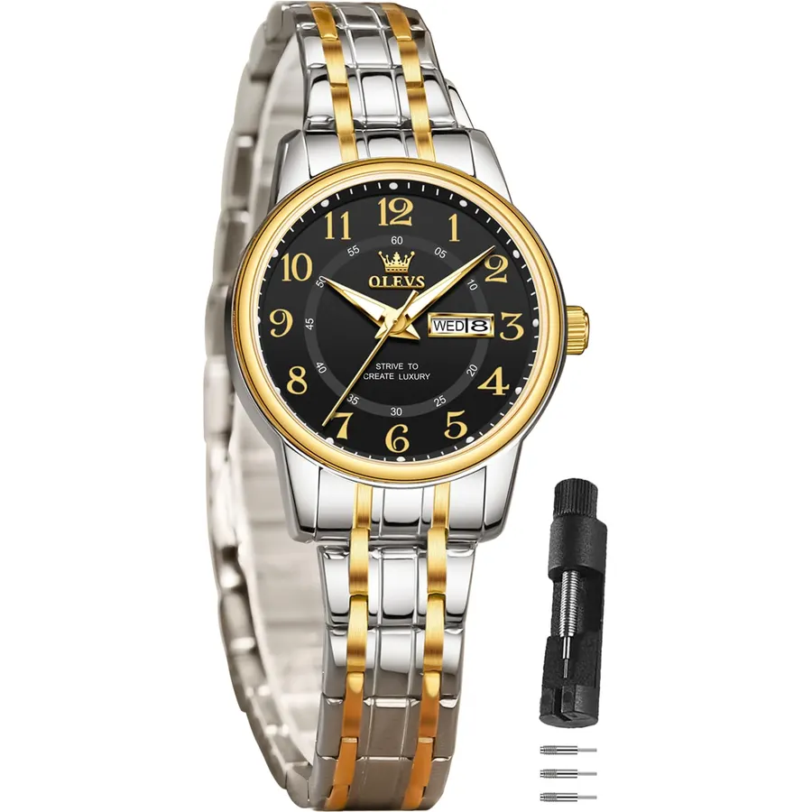 OLEVS Watches for Women Dress 30M Waterproof Long Band for Medium Wrists