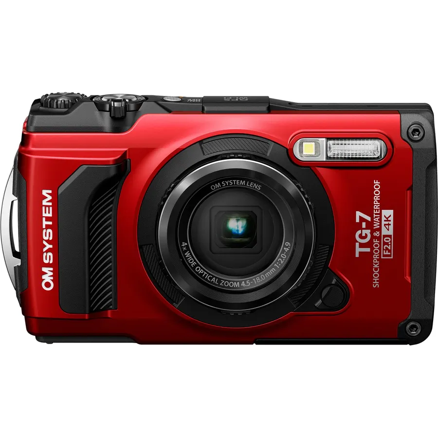 OM System OLYMPUS Tough TG-7 Red Underwater Camera, Waterproof, Freeze Proof, High Resolution Bright, 4K Video 44x Macro Shooting (Successor Olympus TG-6)