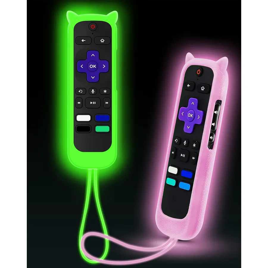 ONEBOM 2Pack Cover for Roku Remote with Cat Ears Design