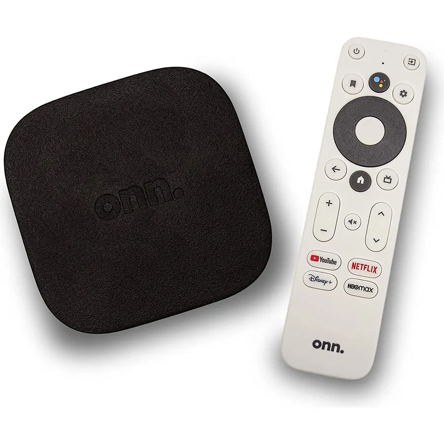 ONN Android TV 4K UHD Streaming Device with Voice Remote Control Google Assistant & High Speed HDMI Cable (100026240) Black