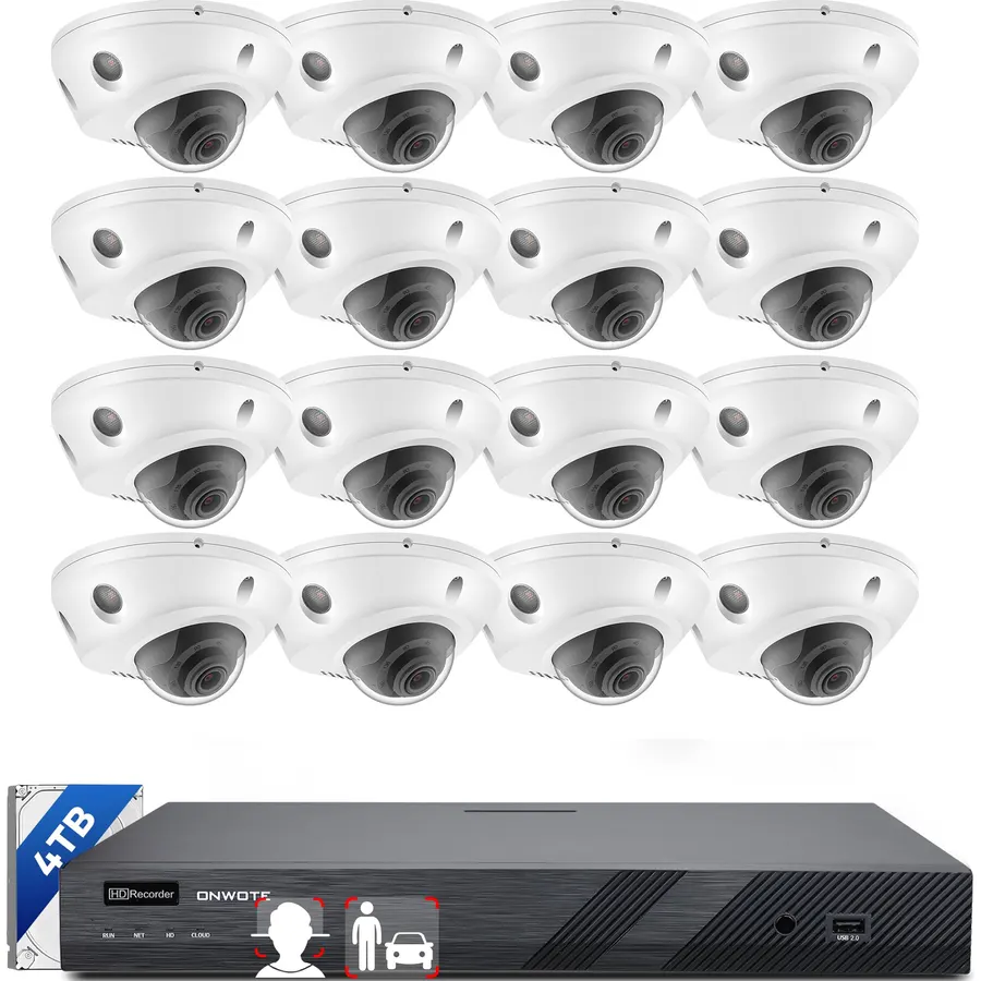 ONWOTE 16 Channel Security Camera System, 6K NVR,16x 4K 8MP PoE IP Cameras