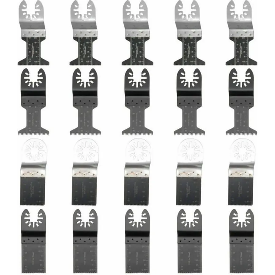 Oscillating Accessory Kit, 20-Piece Multi-Tool Accessory Kit Mix Oscillating Saw Blades Include Wood, Bi-Metal and Precision Japan Tooth Saw Blades