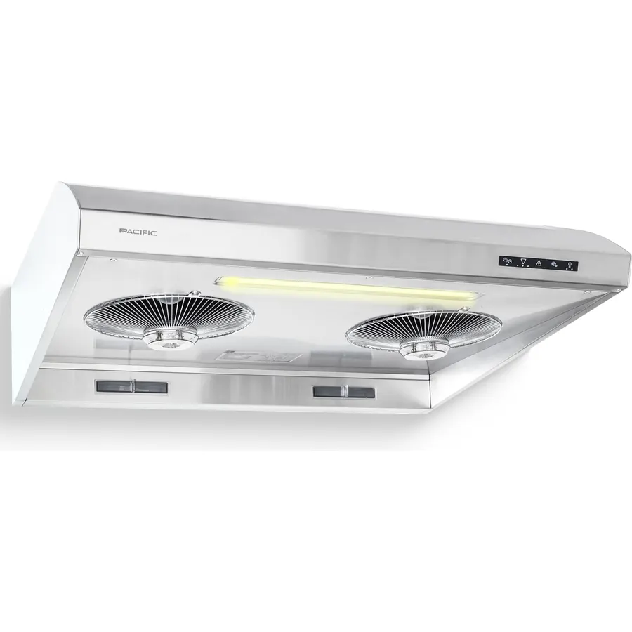 Pacific Range Hood, 900 CFM, 30 Inches, Stainless Steel, Auto Heat Cleaning, 3-way ducting options, PW2300HAS