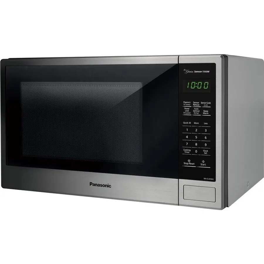 Panasonic Compact Microwave Oven with 1100 Watts of Cooking Power, Sensor Cooking, Quick 30sec and Popcorn Button, 1.3 cft