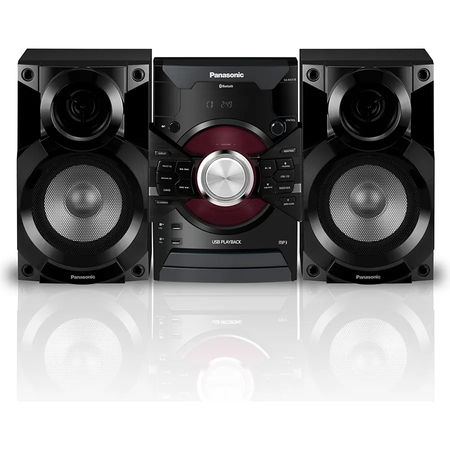 Panasonic MAX DJ Jukebox Sound System SC-AKX18 (Black) Bluetooth and USB Music Play, Smartphone Control