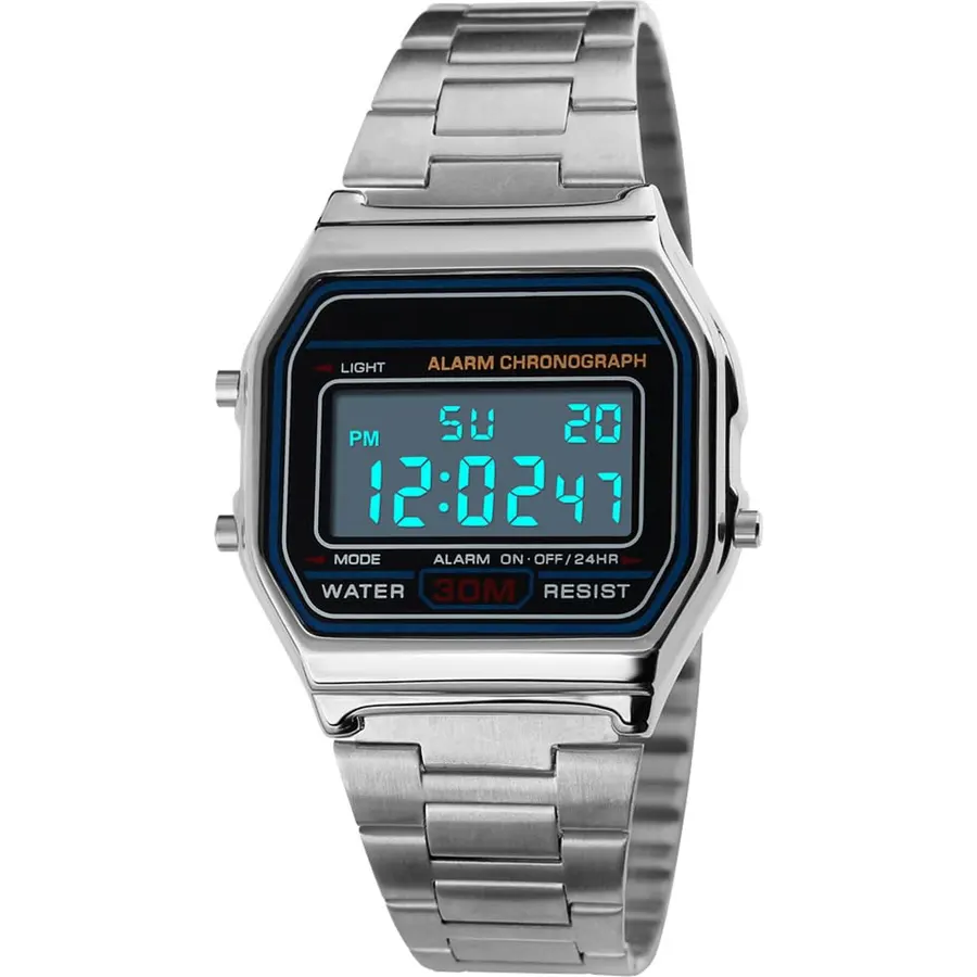 PASOY Men's Digital Gold Stainless Steel Watch