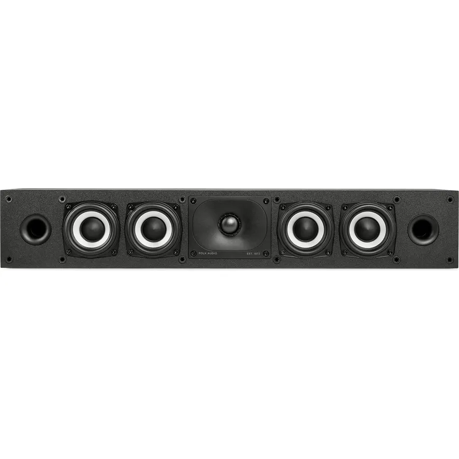 Polk Monitor XT35 Slim Center Channel Speaker - Hi-Res Audio Certified, Dolby Atmos & DTS:X Compatible, 1" Terylene Tweeter & Four 3" Dynamically Balanced Woofers, Wall-Mountable, Midnight Black