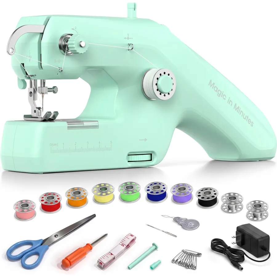 Portable Handheld Sewing Machine Double Thread Electric Mending Tool