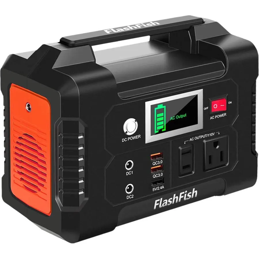 Portable Power Station 200W, FF Flashfish 40800mAh Backup Power Battery Pack With 110V AC Outlets/2 DC Ports/3 USB Ports, Solar Generator Power Supply For Home Backup, Power Outages, and Camping