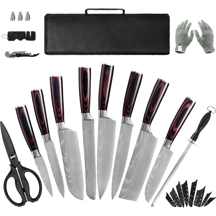 Knife Set Kitchen Knives - High Carbon Stainless Steel Professional Chef Knife Set of 3 - Razor Sharp Japanese Cooking Knife, Multipurpose Kitchen Knife with Wooden Handle, Premium Gift Box