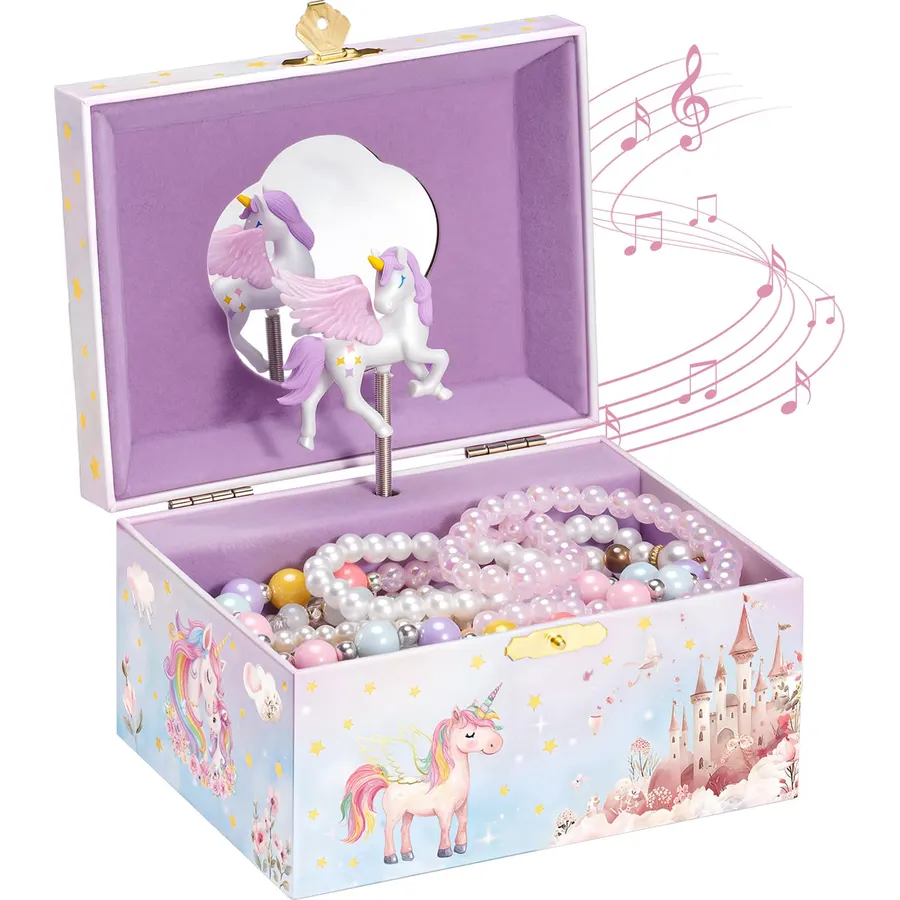 ProCase Musical Unicorn Jewelry Box for Girls, Spinning Unicorn (Box Only)