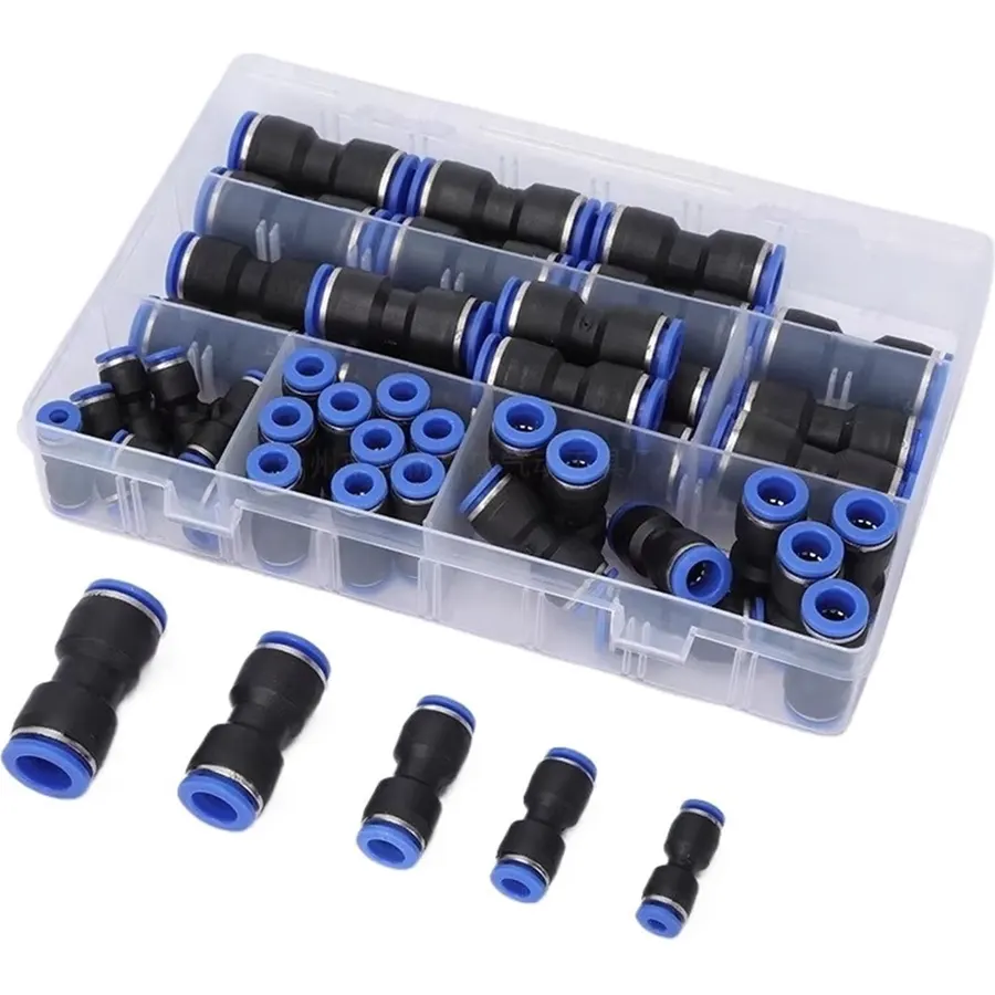 Push In Pneumatic Connector Set, Quick Air Hose Fittings, 4-12mm