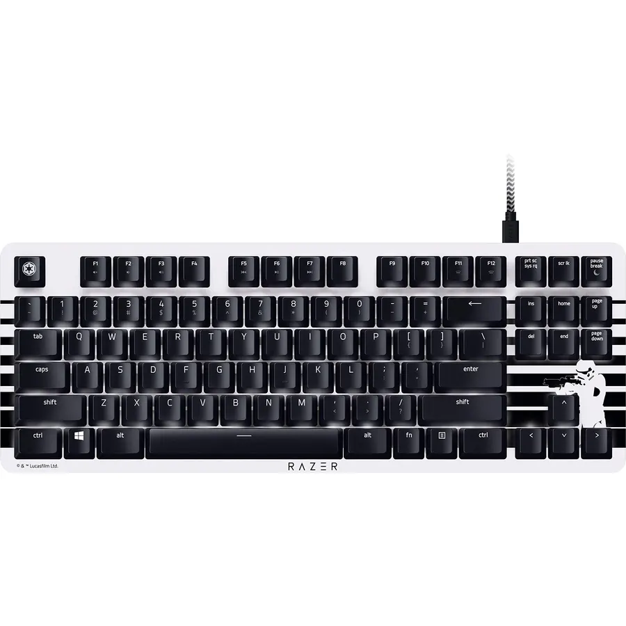 Razer BlackWidow Stormtrooper Edition, Silent and Tactile Gaming Keyboard, Orange Switches
