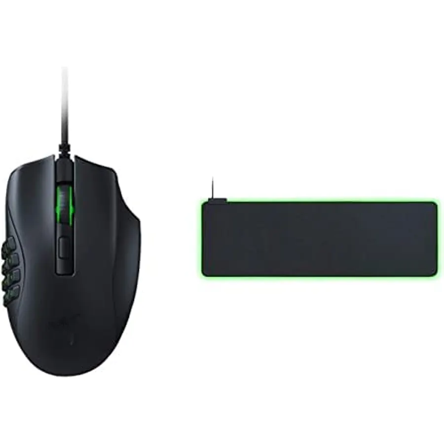 Razer Naga X Wired MMO Gaming Mouse + Goliathus Extended Chroma Gaming Mousepad Bundle