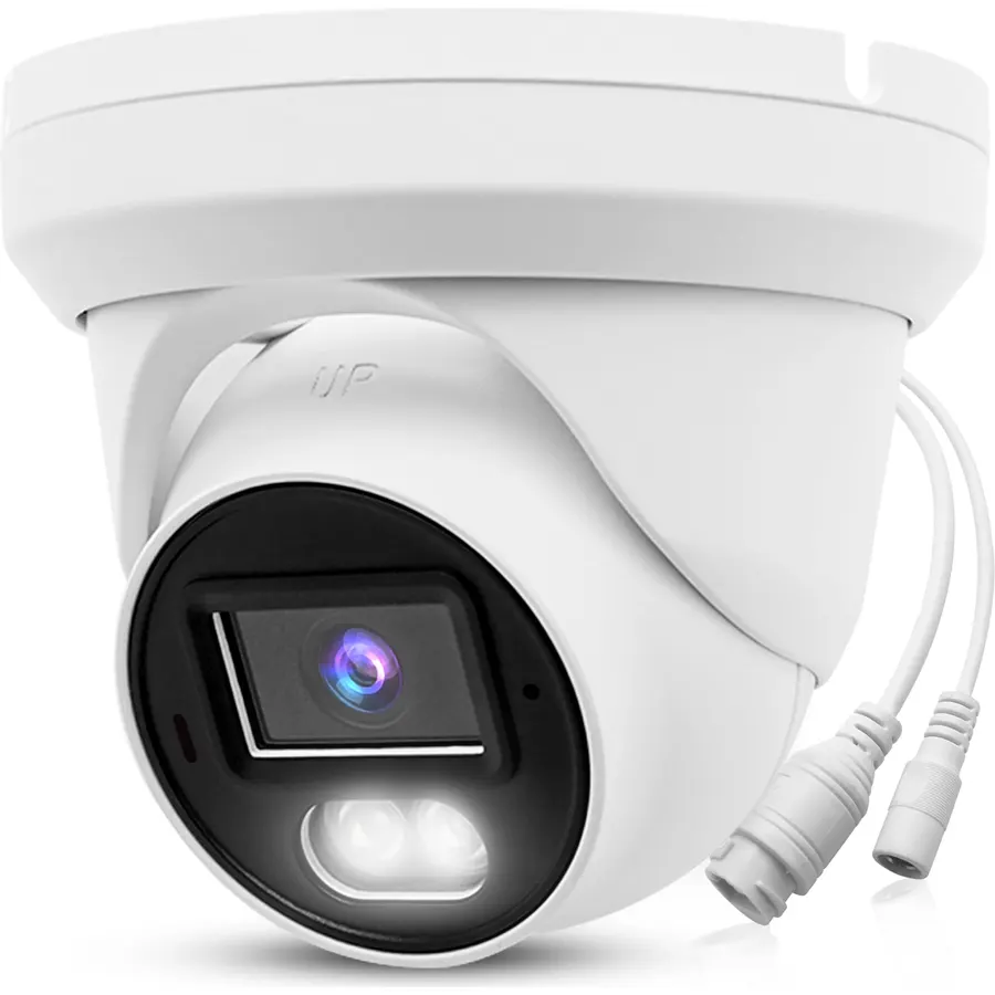 Real HD 8MP 4K PoE IP Full Color Night Vision Security Camera Outdoor, 2.8mm Wide Angle, H.265, Waterproof IP66, Metal Housing Turret Dome IP Camera, NDAA Compliant