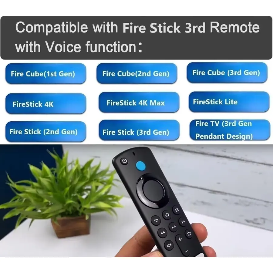 Remote Replacement Control for Stick 2nd Gen, 3rd Gen, Lite, 4K,4K MAX, Cube 1st Gen, 2nd Gen, 3nd Gen, 3rd Gen PendantDesign Voice Replacement Control 2025 3.1.274 Version