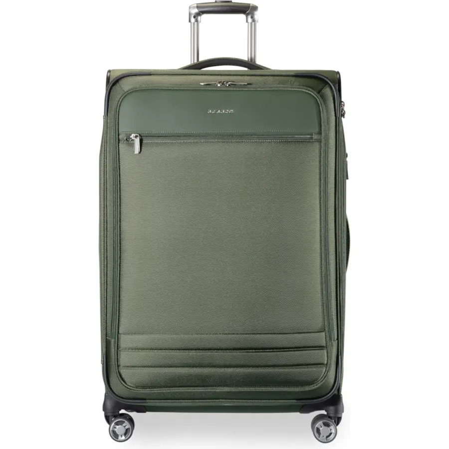Ricardo Beverly Hills Softside Large 28-Inch Lightweight Expandable Checked Luggage, 360° Spinner Wheels, TSA Lock, Telescopic Pull Handle, Sustainable Design, Pine, Ashbury Series