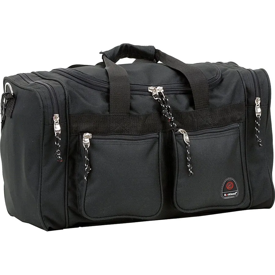 Rockland Duffel Bag, Black, 18.5 in X 10.5 in X 8.5 in