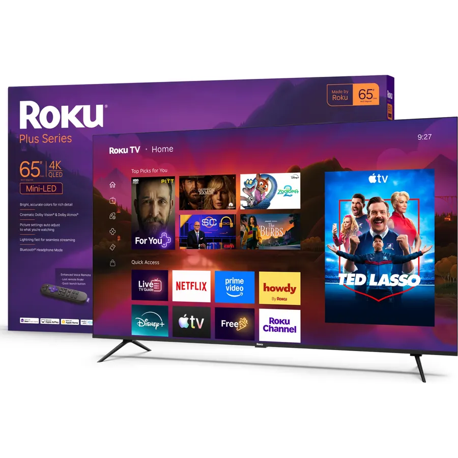 Roku 65-Inch Plus Series Smart TV - 4K QLED Mini-LED TV - RokuTV