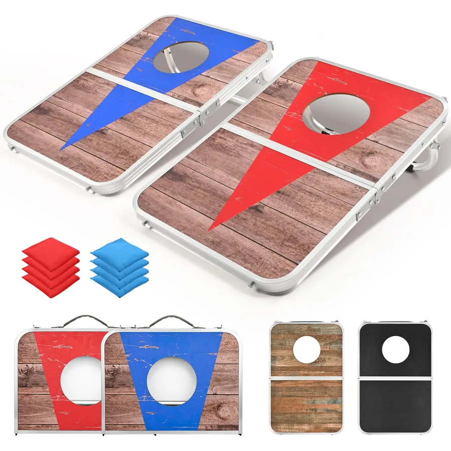ROPODA Portable Cornhole Board Set,24x16/30×20" Corn Hole Games for Adults