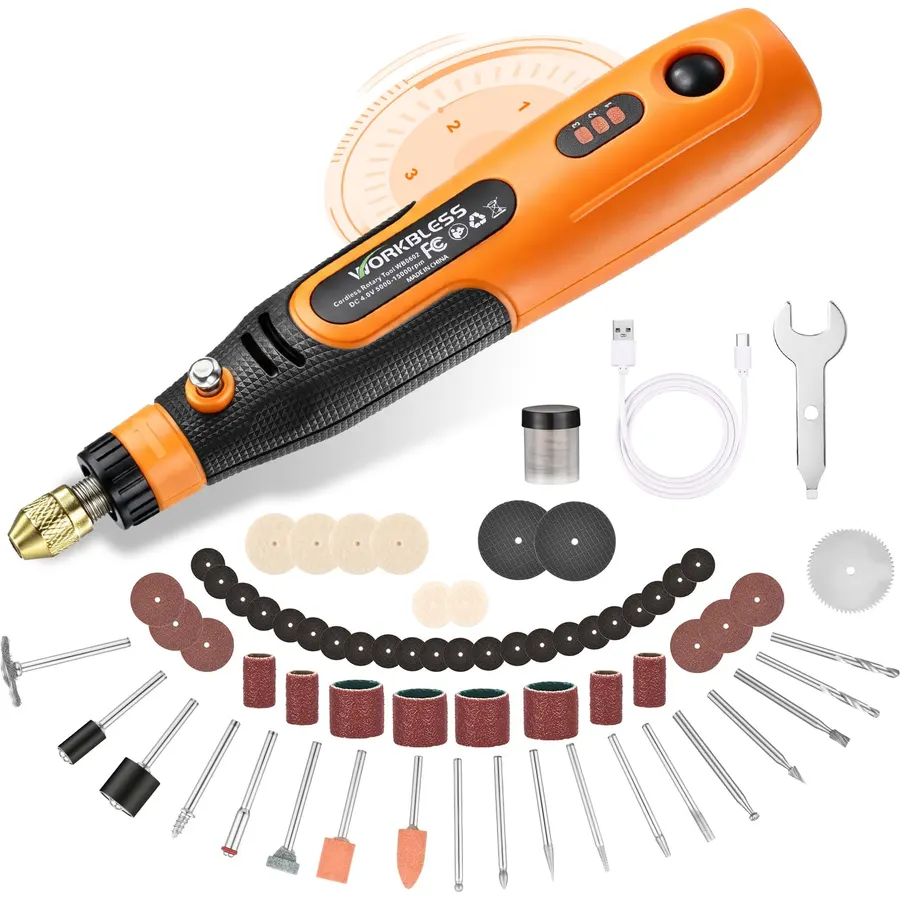 Rotary Tool Kit Cordless 4V W/ 105pcs Accessories, 3-Speed, USB-C