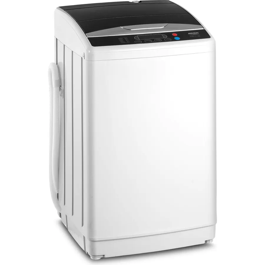 ROVSUN 25LBS Portable Washing Machine, Full-Automatic Electric Laundry Machine with Stainless Steel Drum, Compact Washer and Spin Dryer Combo with Drain Pump for Home, Apartment