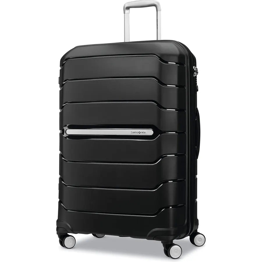 Samsonite Freeform Large Checked Luggage with Dual 360° Spinner Wheels - TSA Lock, Airline-Approved - Lightweight Durable Polypropylene Expandable Hardshell - Black
