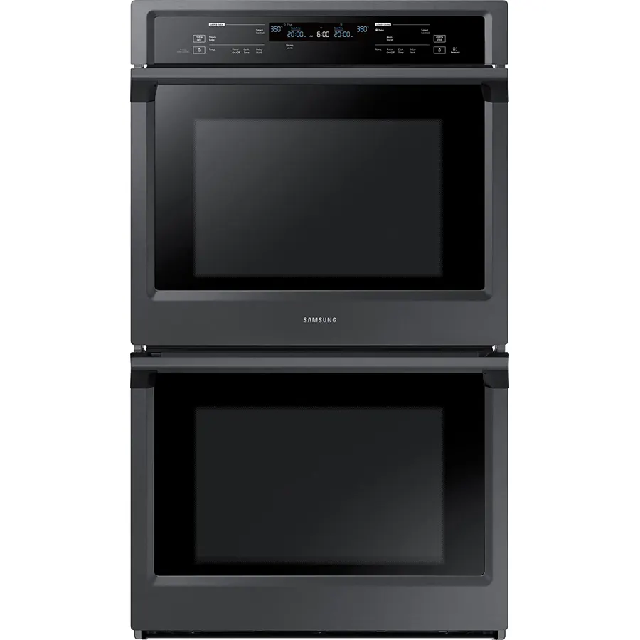 SAMSUNG 30" Smart Double Wall Oven w/Steam Cook, Wi-Fi, Large Oven Capacity, NV51K6650DG/AA, Fingerprint Resistant Stainless Steel, Black