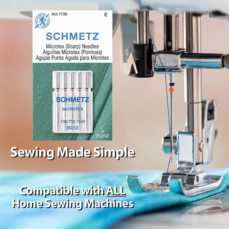 SCHMETZ Microtex Sharp Sewing Machine Needles - Quilting & Topstitching Supplies, Size 70/10, Box of 100