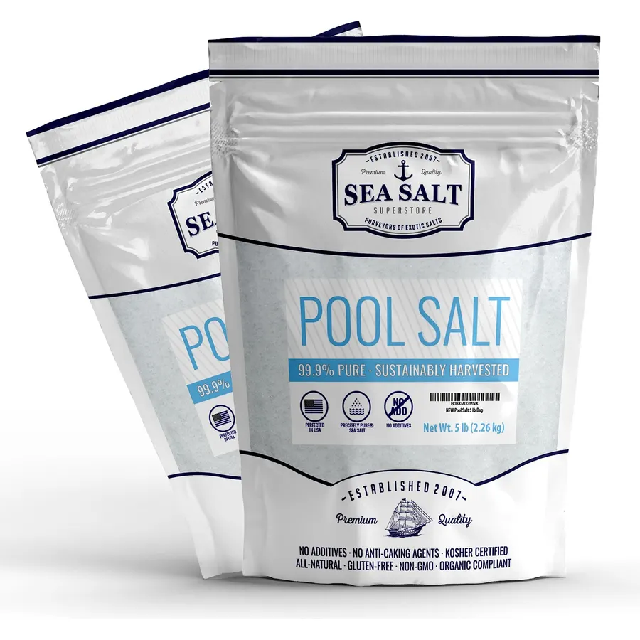 Sea Salt Superstore Pool Salt for Saltwater Pools & Hot Tubs, 2-Pack, 10 lb