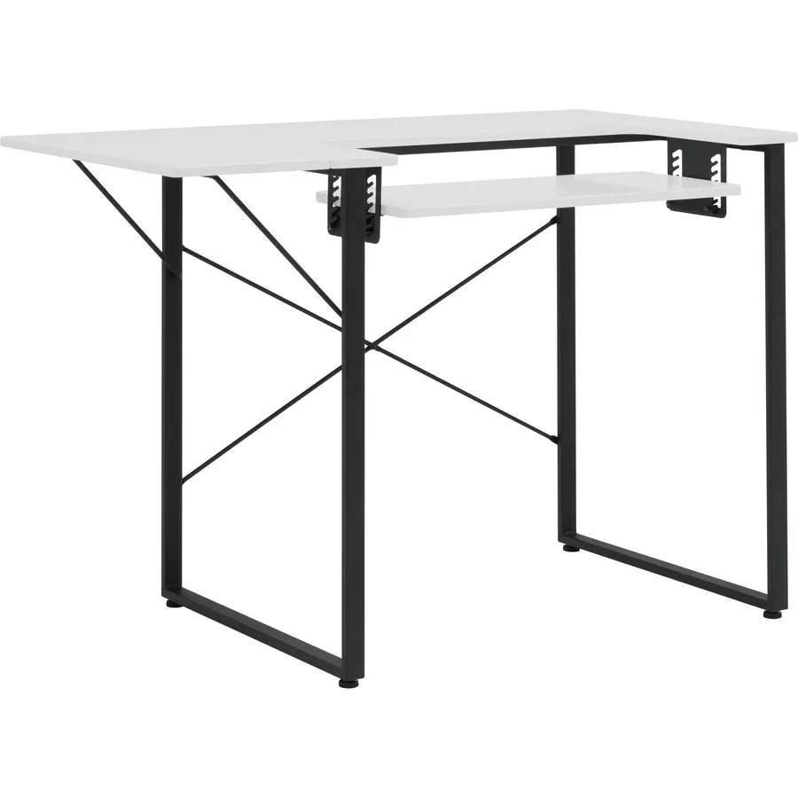 Sew Ready Dart Wood/Metal Multipurpose Machine Table Workstation Desk with Folding Top for Crafts, Sewing, Computers, Laptops, Games, Black Graphite/White 23D x 41W x 30H in