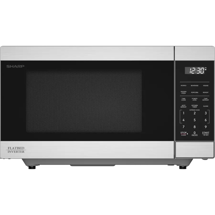 Sharp SMC1174KS Flatbed Microwave Oven with Inverter Technology, 1.1 cu. ft., 1100W, Stainless Steel