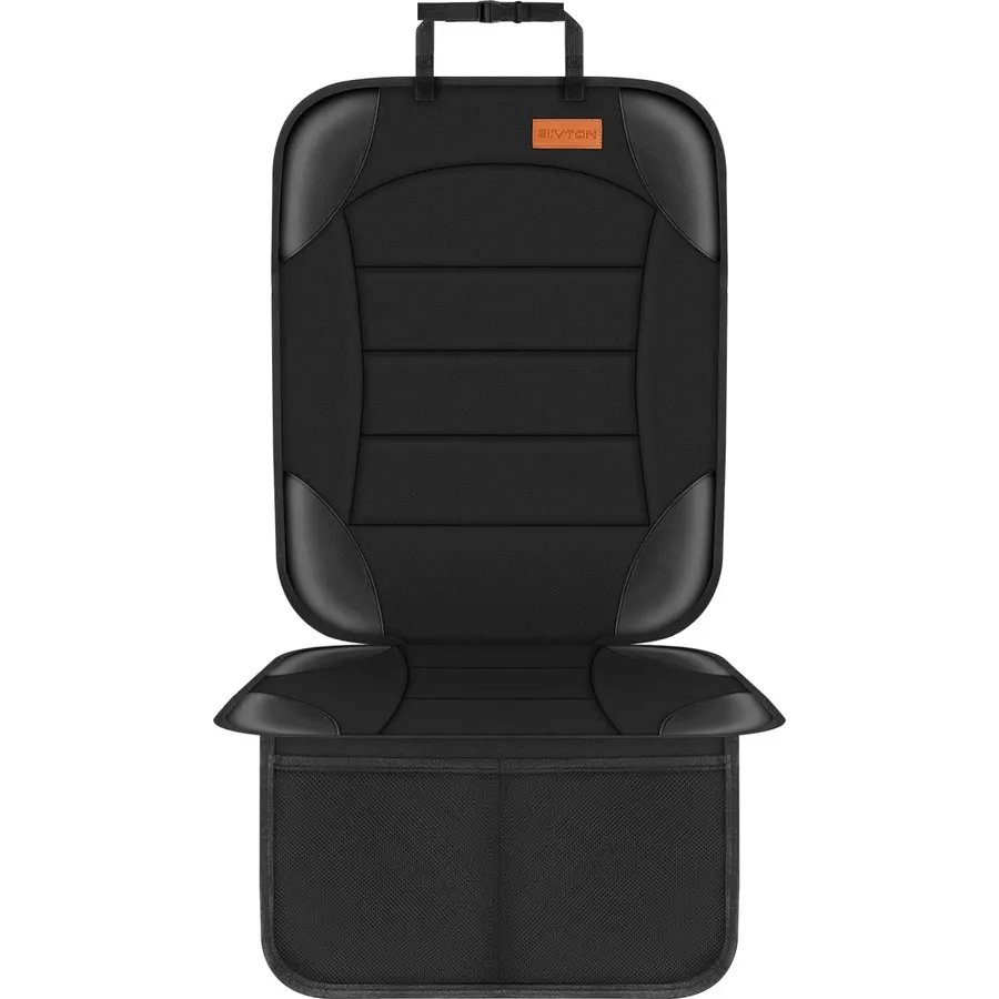 Siivton Car Seat Protector for Child Car Seat,Waterproof Car Seat Cover for Leather and Fabric Seats, 2 Mesh Pockets, Non-Slip Bottom,Thick Padding Cushion
