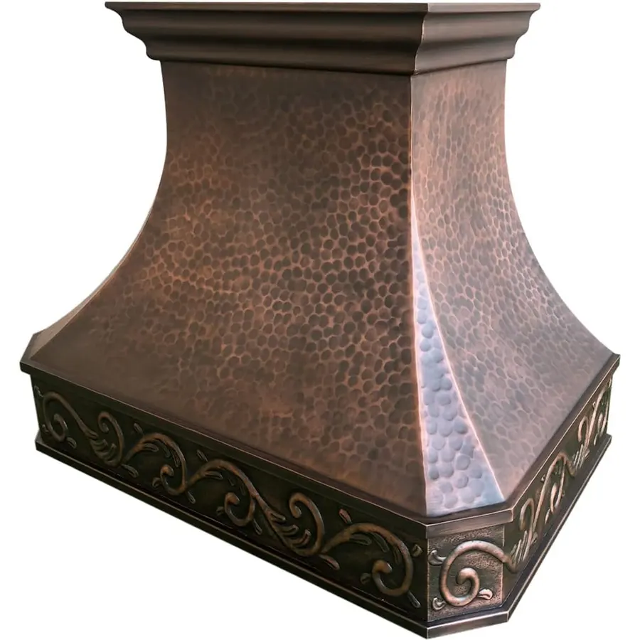 SINDA Custom Copper Range Hood Made from 99.9% Pure Virgin Copper with High CFM Vent, H3 362127L, 36"W x 27"H