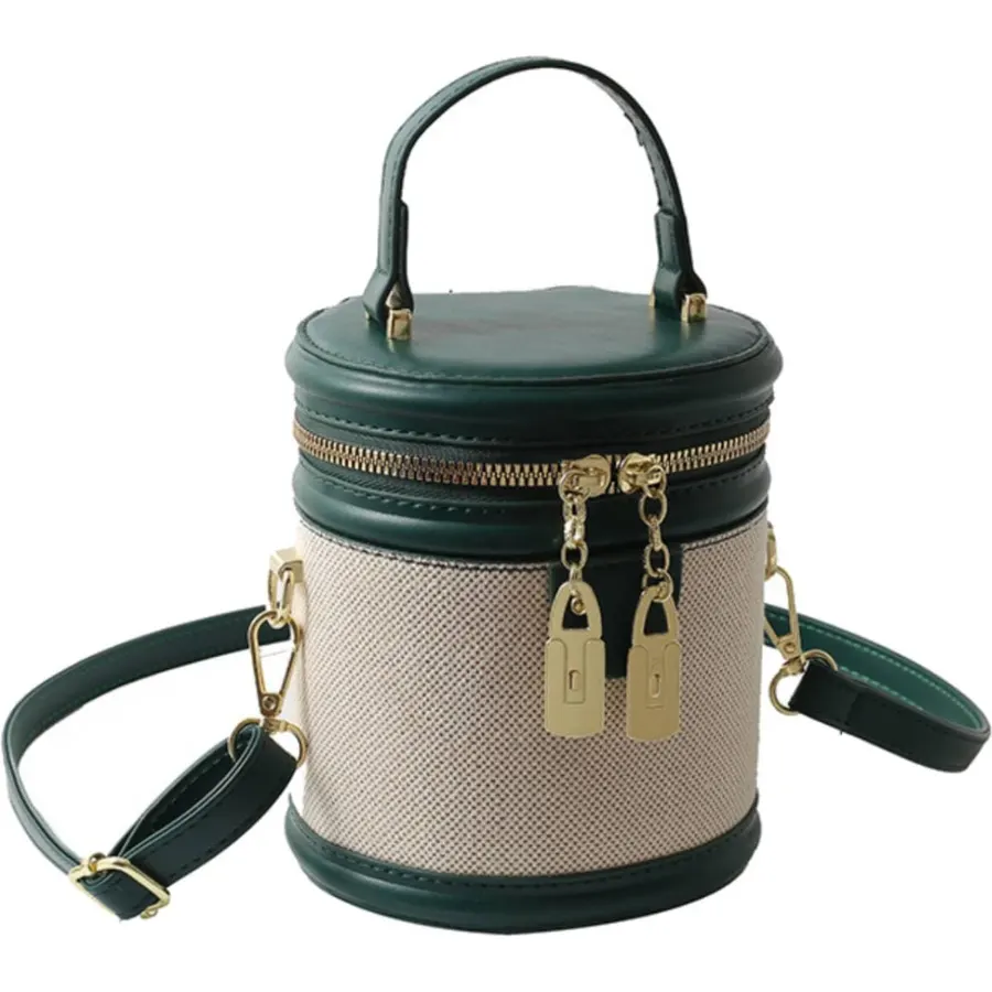 Small Bucket Bags for Women, Trendy Vegan Leather Mini Crossbody Handbag with Adjustable Shoulder Strap