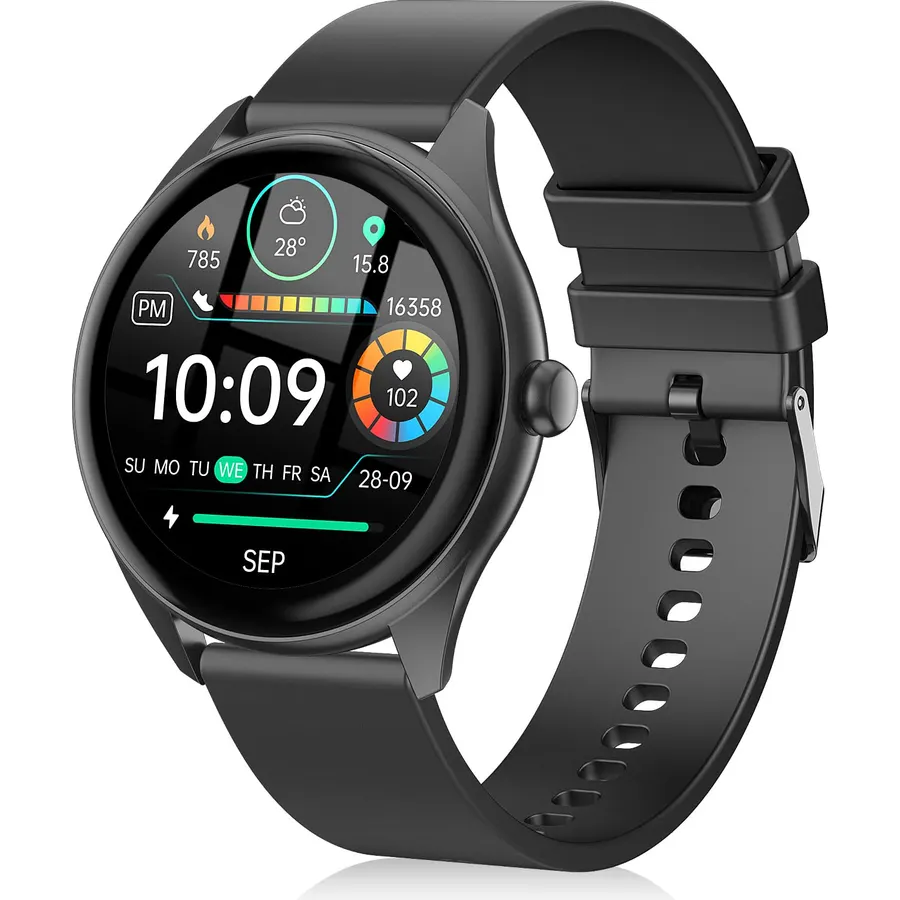 Smart Watch for Men, 1.39" HD Touchscreen Smartwatch with 120 Sports Modes, AI Voice Assistant, Heart Rate/Sleep Monitor, Bluetooth Call & Music Control Fitness Watch for iPhone/Android (Black)